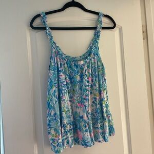 Lilly Pulitzer - Floral Blue and Pink Women's Top